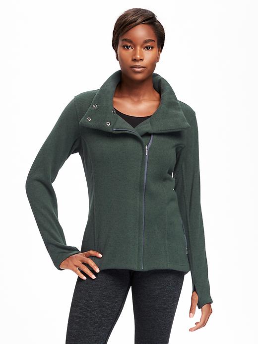 Old Navy Go Warm Asymmetrical Zip Fleece Jacket For Women | Shop Your ...