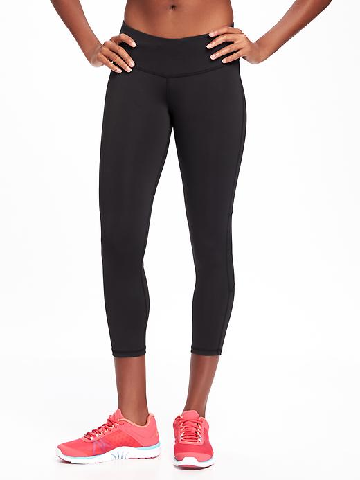 View large product image 1 of 2. Mid-Rise Mesh-Panel Run Crops for Women