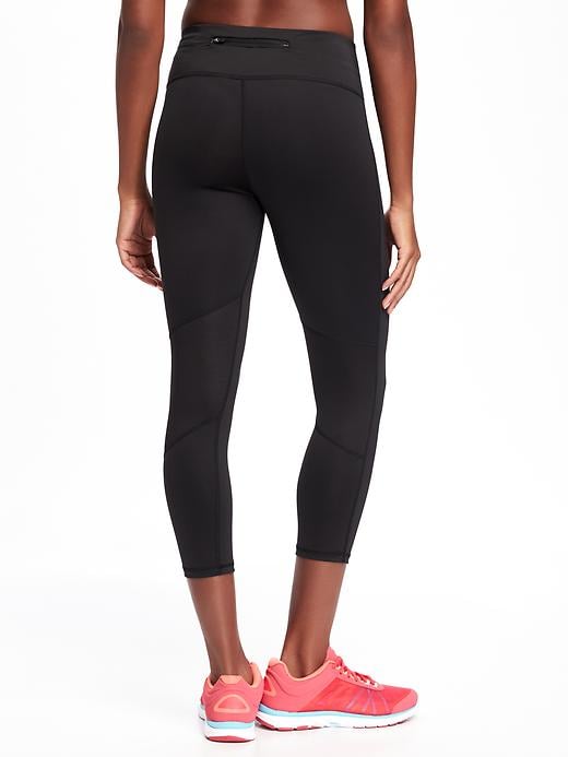 View large product image 2 of 2. Mid-Rise Mesh-Panel Run Crops for Women