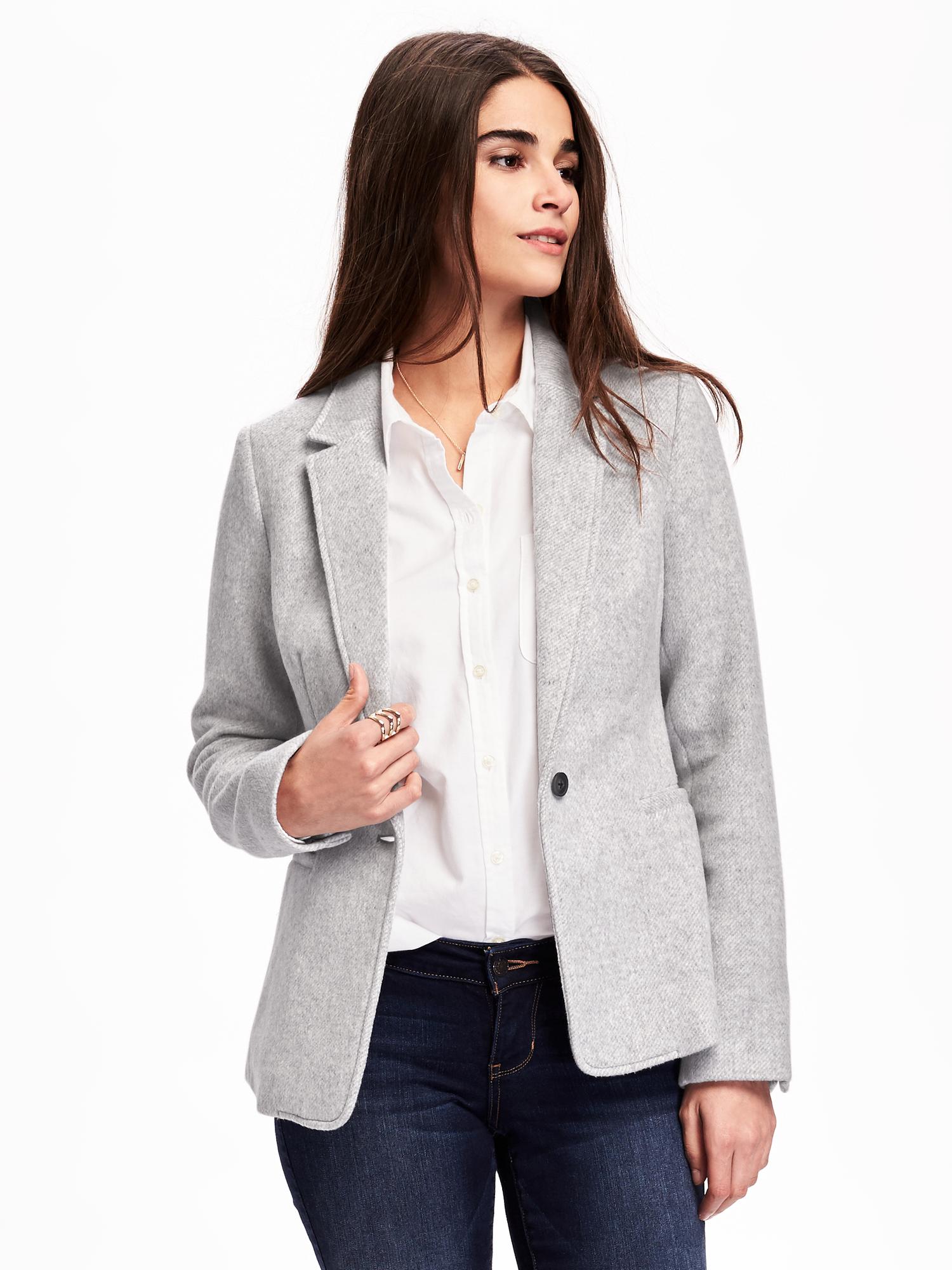 Brushed Wool-Blend Blazer for Women | Old Navy