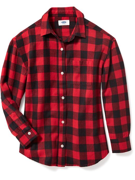 View large product image 1 of 1. Plaid Flannel Boyfriend Shirt for Girls
