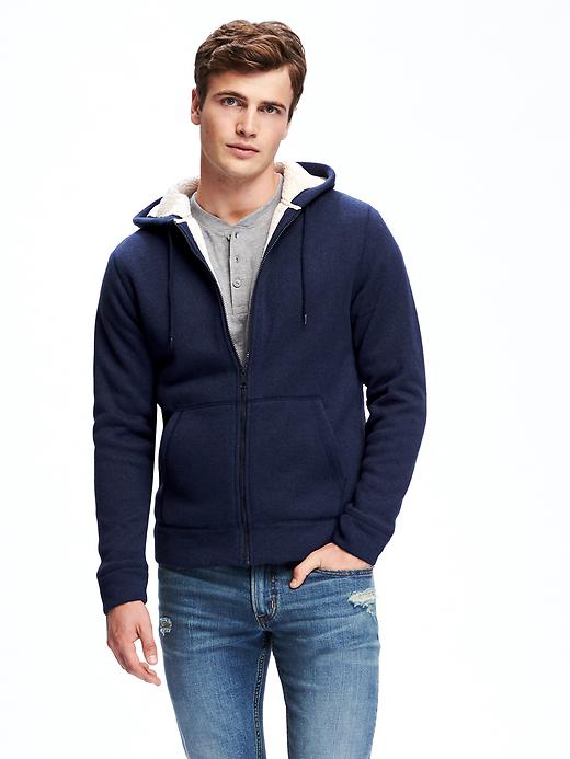 View large product image 1 of 1. Sherpa-Lined Full-Zip Hoodie for Men