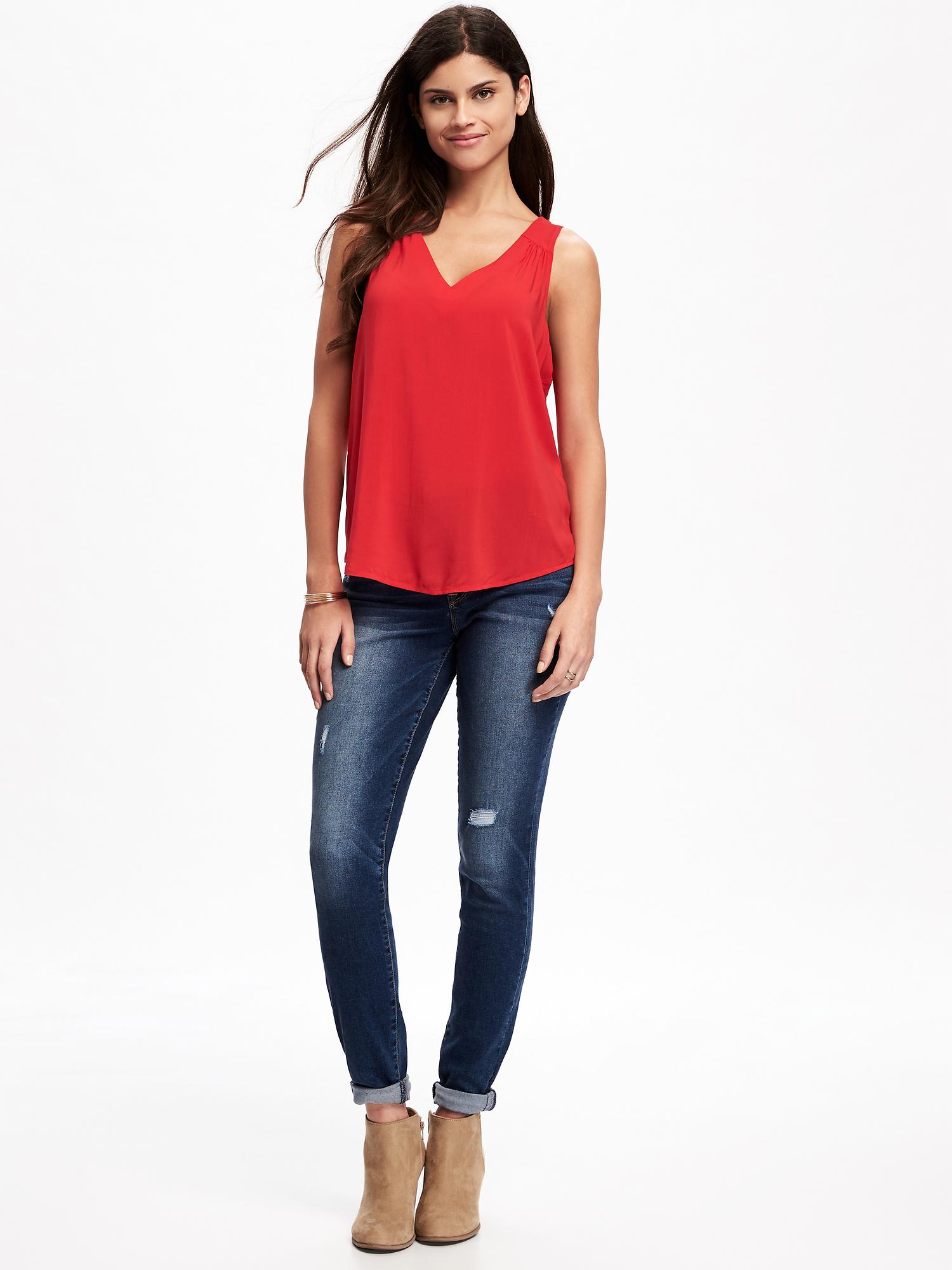 V-Neck Cutout Sleeveless Top For Women | Old Navy