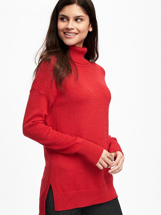 Image number 4 showing, Relaxed Hi-Lo Turtleneck Pullover for Women