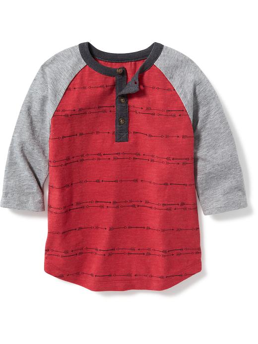 View large product image 1 of 1. Arrow-Print Slub-Knit Henley for Toddler