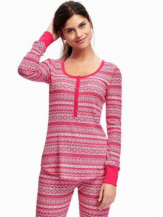 Image number 1 showing, Semi-Fitted Thermal Henley for Women