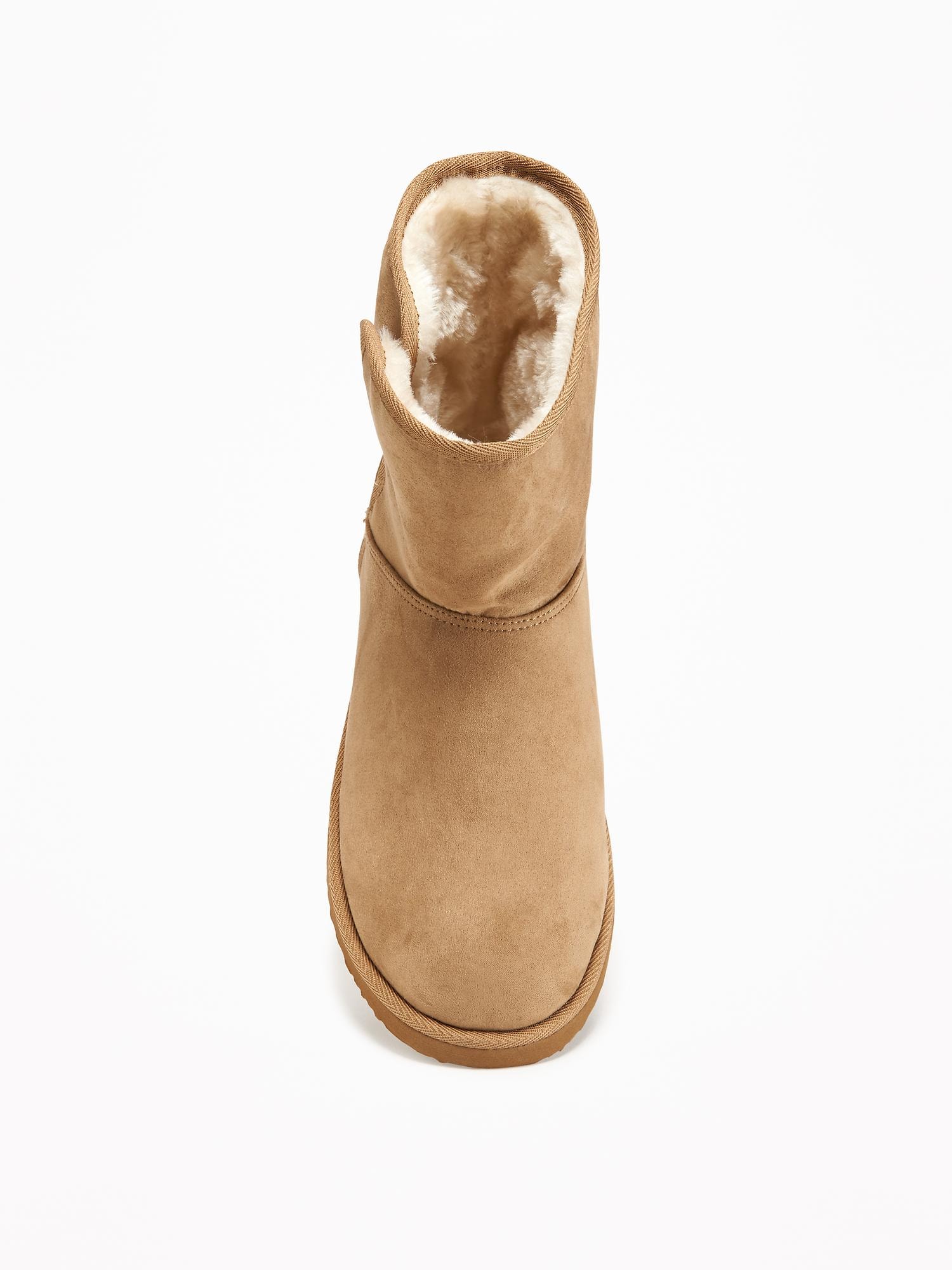 Sueded SherpaLined Boots for Women Old Navy