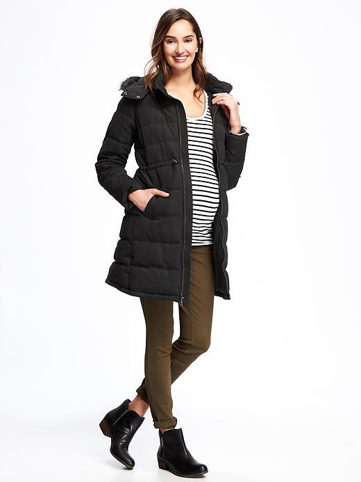 Image number 3 showing, Maternity Faux-Fur Trimmed Frost-Free Jacket