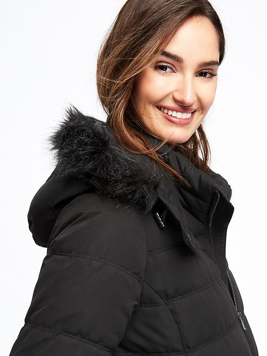 Image number 4 showing, Maternity Faux-Fur Trimmed Frost-Free Jacket