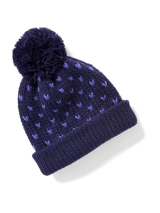 View large product image 1 of 2. Sweater-Knit Pom-Pom Beanie for Women