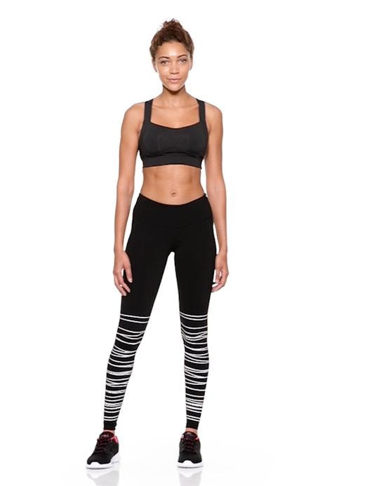 Mid-Rise Textured-Print Compression Leggings for Women
