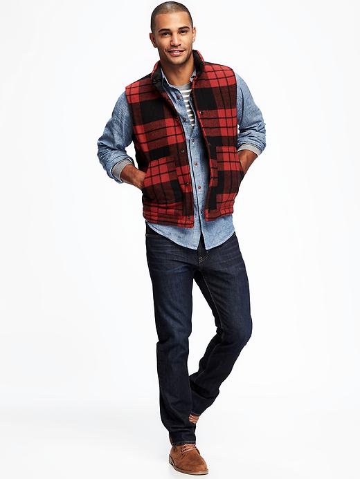 Image number 3 showing, Wool-Blend Tartan Vest for Men