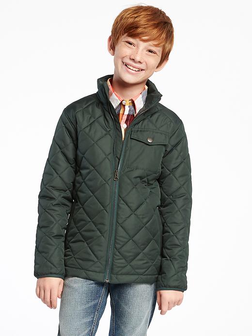 View large product image 1 of 3. Quilted Mock-Neck Jacket for Boys
