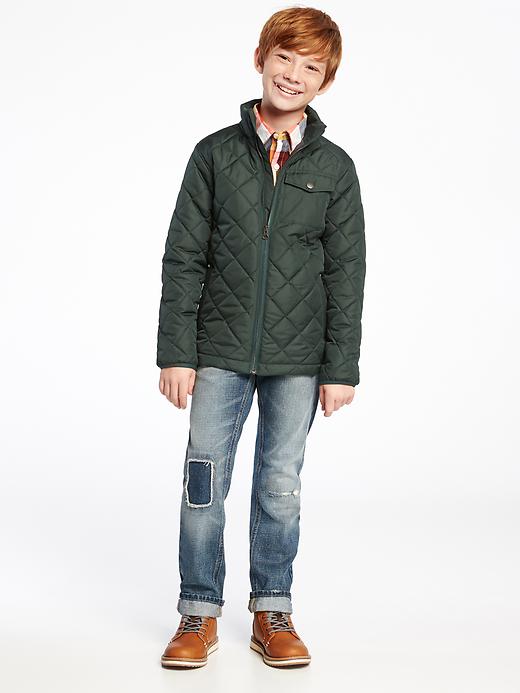 View large product image 2 of 3. Quilted Mock-Neck Jacket for Boys