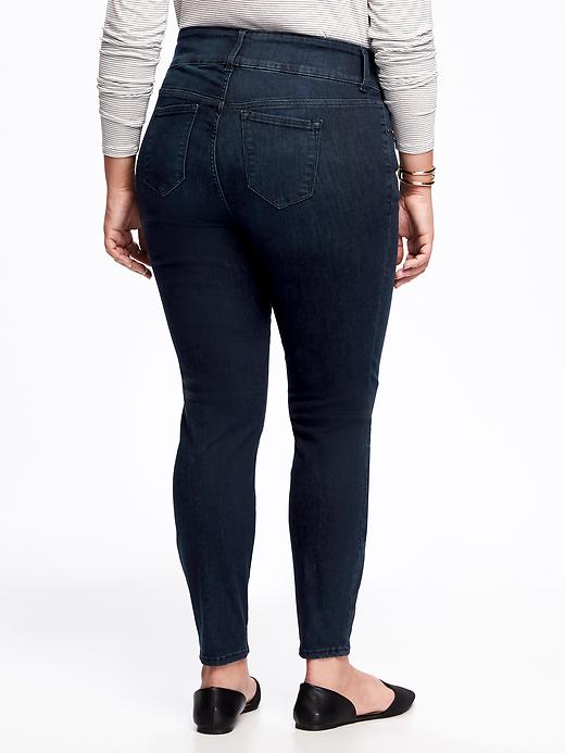 View large product image 2 of 3. Mid-Rise Plus-Size Built-In Sculpt Skinny Rockstar Jeans