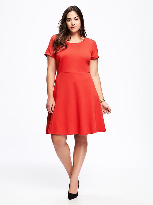 View large product image 1 of 1. Fit & Flare Plus-Size Dress