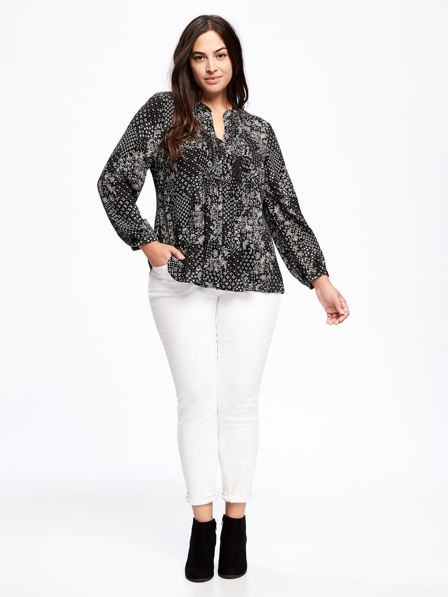 Pintuck Plus-Size Swing Blouse | Old Navy