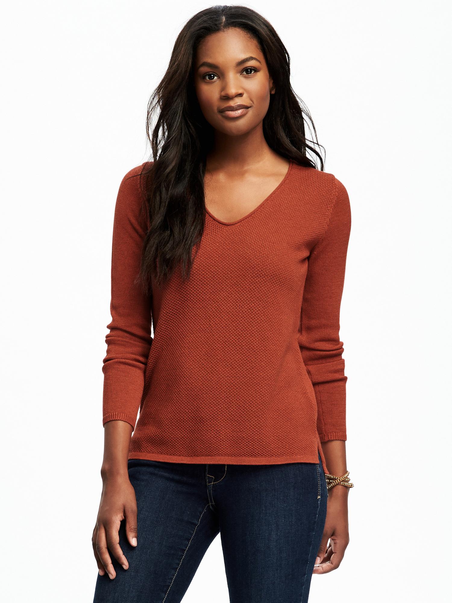 Classic v sale neck sweater women's