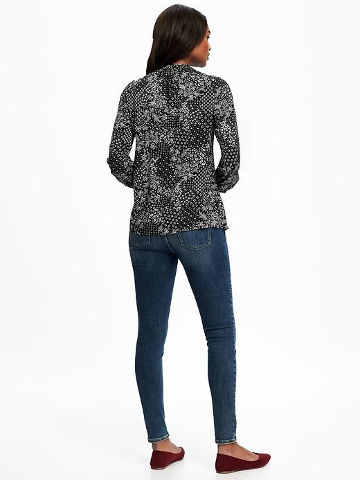 Image number 2 showing, Patterned Pintuck Swing Blouse for Women