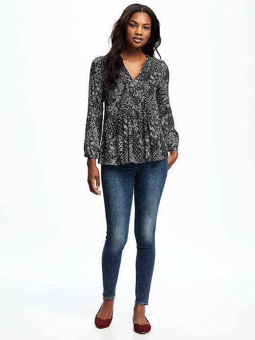 Patterned Pintuck Swing Blouse for Women | Old Navy