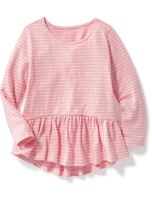 View large product image 1 of 1. Striped Peplum-Hem Top for Toddler Girls