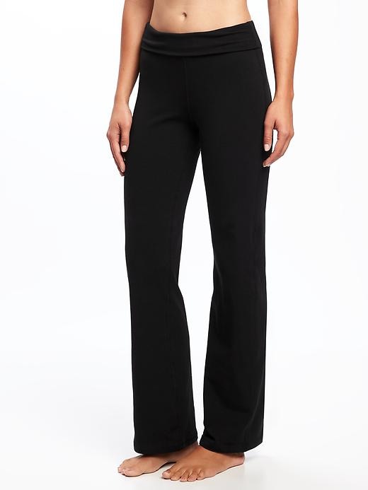 Mid-Rise Wide-Leg Roll-Over Yoga Pants for Women | Old Navy