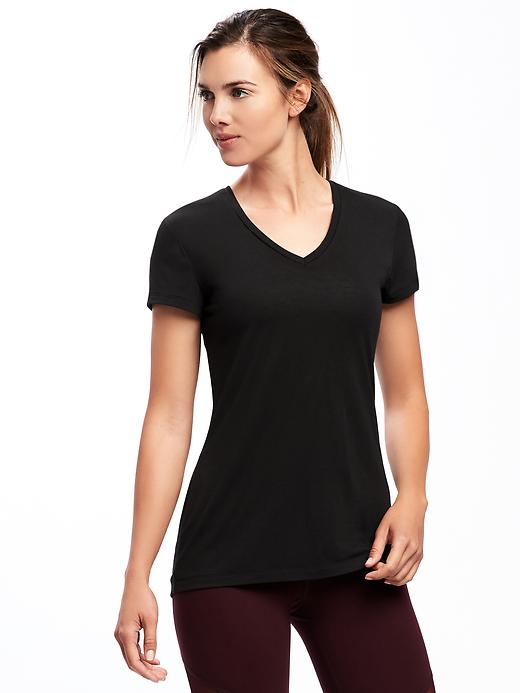 View large product image 1 of 1. Lightweight V-Neck Performance Tee for Women