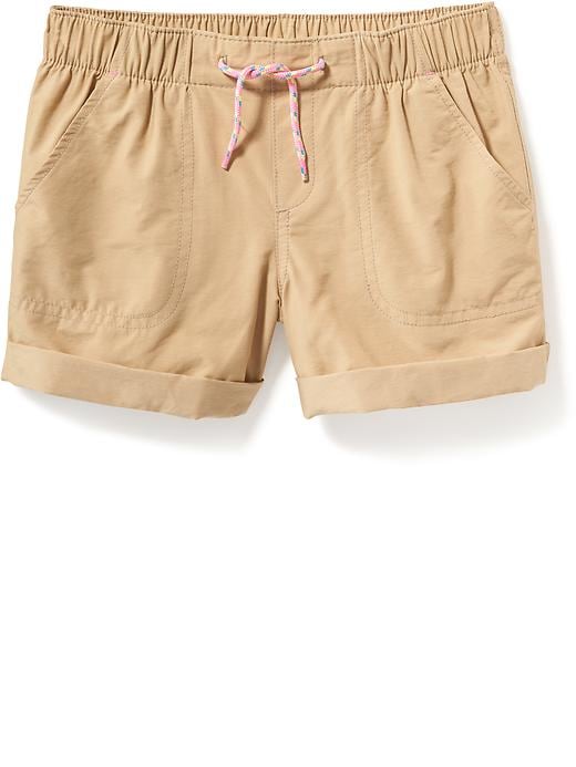 View large product image 1 of 1. Cuffed Poplin Pull-On Shorts for Girls