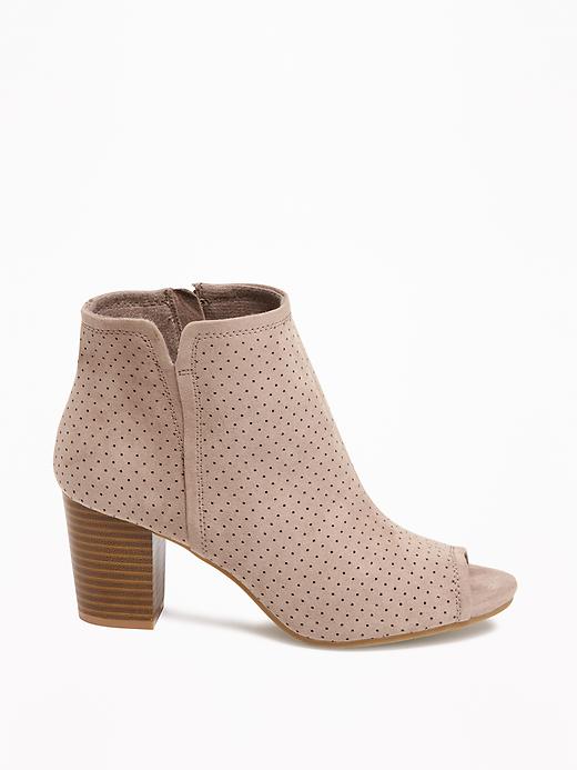 Image number 4 showing, Sueded Peep-Toe Ankle Boots for Women