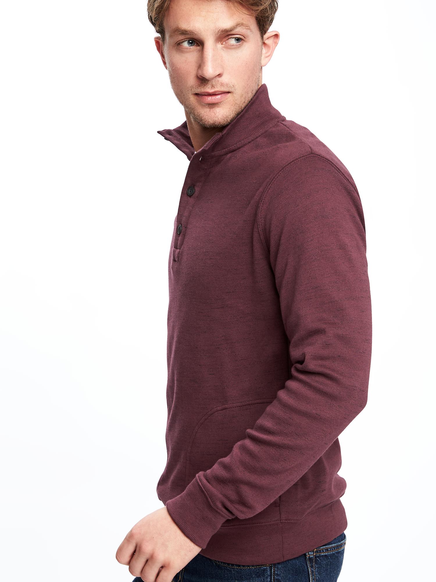 Mock-neck Double-knit Jersey Pullover For Men 