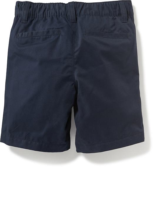 View large product image 2 of 2. Uniform Flat-Front Twill Shorts for Toddler Boys