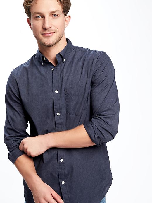 Image number 4 showing, Regular-Fit Poplin Shirt For Men