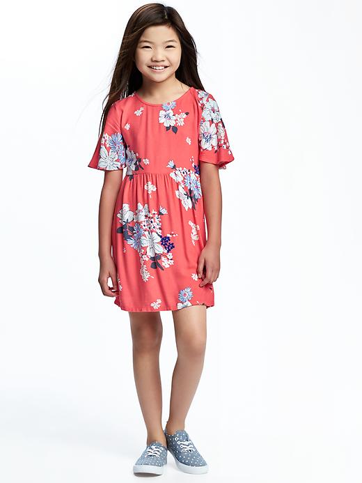 Fit & Flare Flutter-Sleeve Dress for Girls | Old Navy