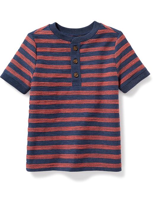 View large product image 1 of 1. Textured-Stripe Henley for Toddler Boys