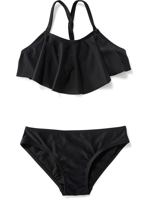 View large product image 1 of 1. Ruffled Twist-Strap Bikini for Girls