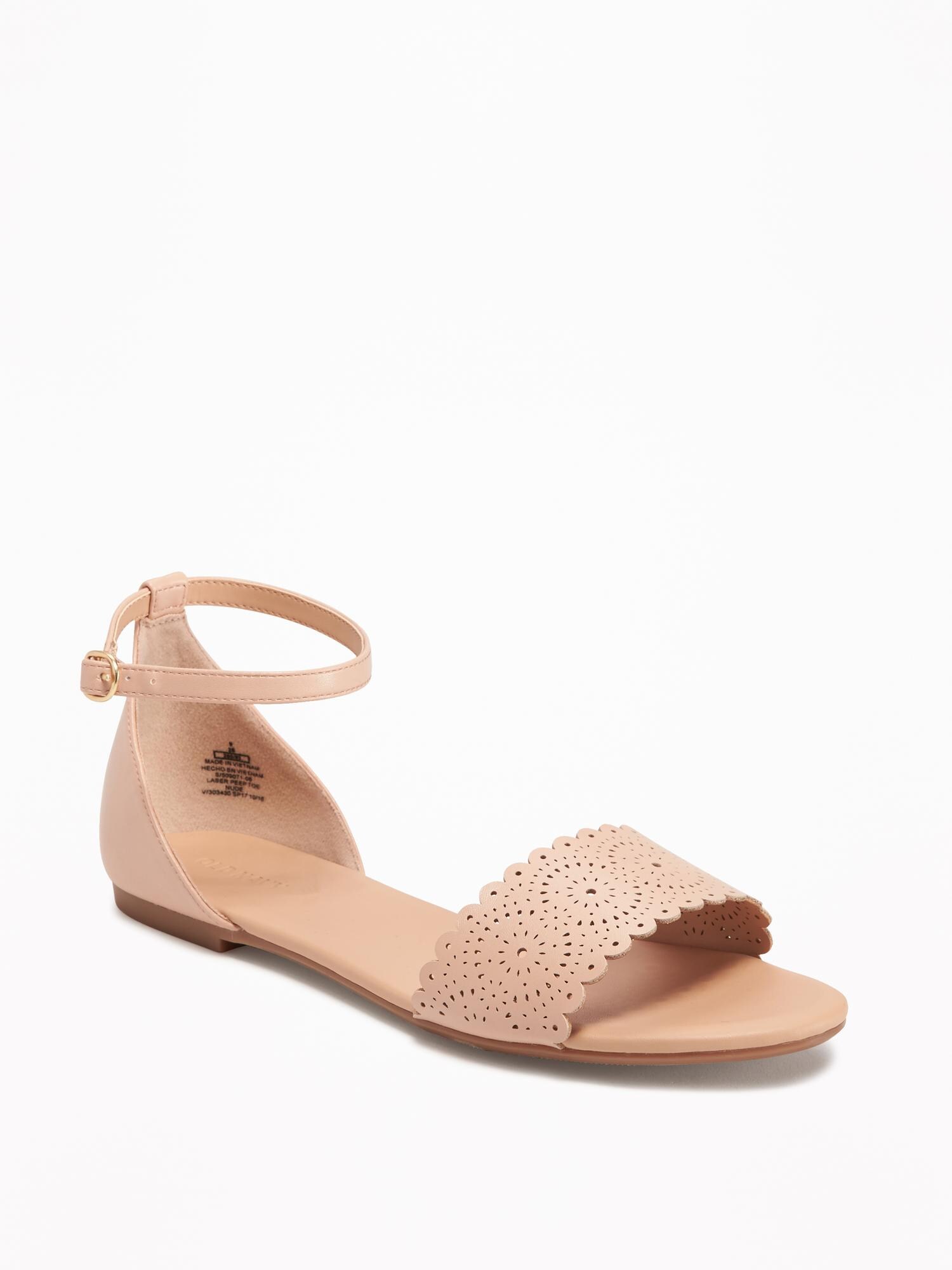 Laser cut peep sales toe sandals