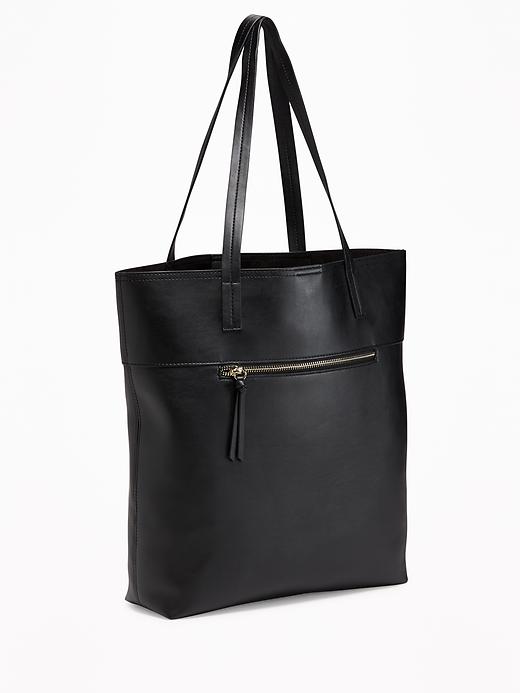 View large product image 1 of 1. Unstructured Faux-Leather Tote for Women