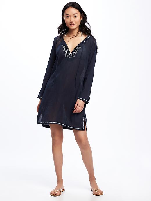 Embroidered Gauze Swim CoverUp for Women Old Navy