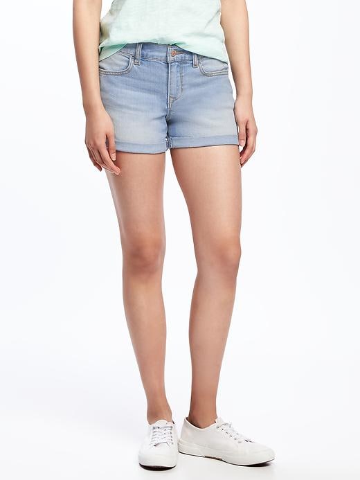 View large product image 1 of 1. Cuffed Denim Shorts for Women (3")