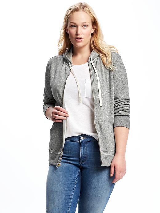 View large product image 1 of 1. Relaxed Plus-Size Zip Hoodie