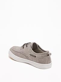 View large product image 3 of 3. Chambray Boat Shoes for Boys