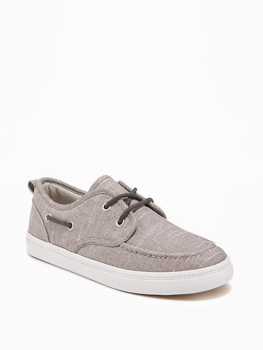 View large product image 1 of 3. Chambray Boat Shoes for Boys