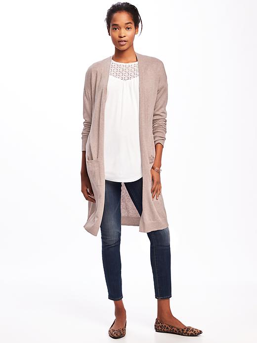 View large product image 1 of 1. Super-Long Open-Front Cardi for Women