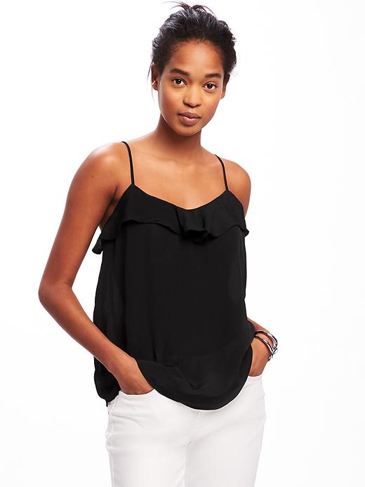 Image number 1 showing, Ruffled Crepe Cami for Women