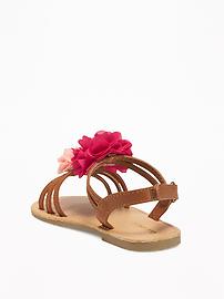 View large product image 3 of 4. Chiffon-Rosette Sandals For Toddler Girls