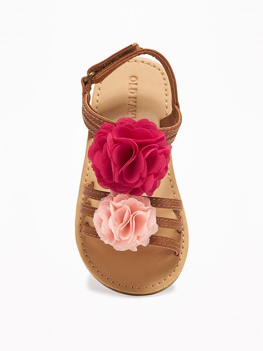 View large product image 2 of 4. Chiffon-Rosette Sandals For Toddler Girls