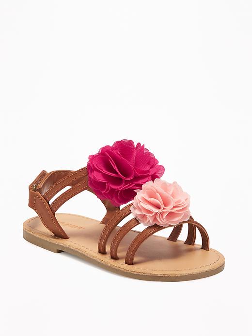 View large product image 1 of 4. Chiffon-Rosette Sandals For Toddler Girls