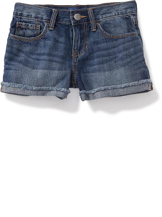 View large product image 1 of 1. Rolled-Cuff Jean Cut-Off Shorts for Girls