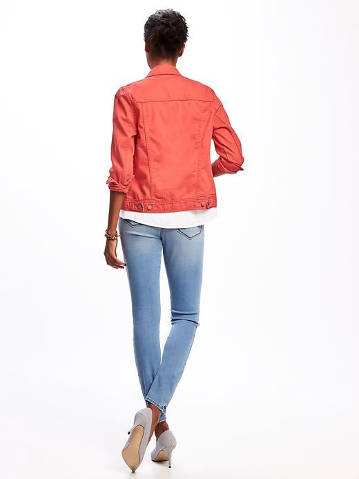 Image number 2 showing, Pop-Color Denim Jacket for Women
