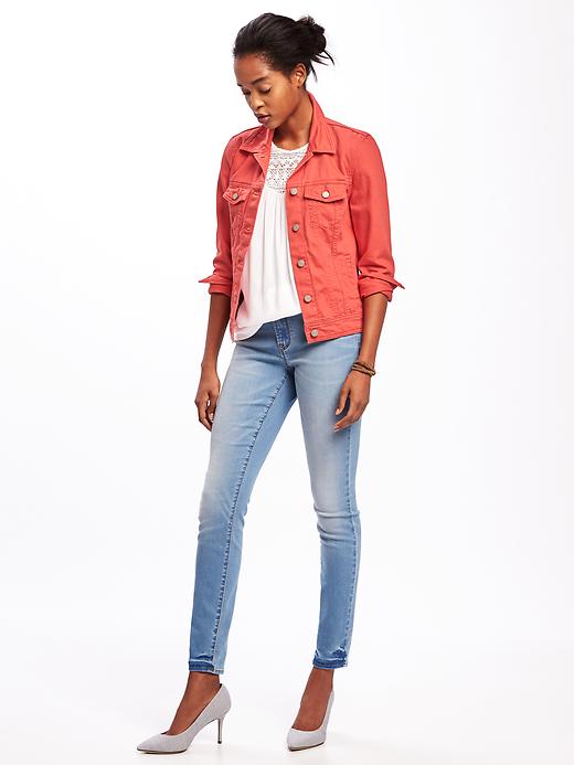 Image number 3 showing, Pop-Color Denim Jacket for Women